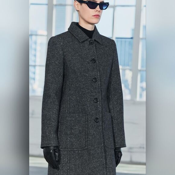 COAT WITH MANTECO WOOL ZW COLLECTION - Picture 6 of 13